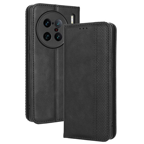 Custodia Portafoglio In Pelle Cover con Supporto BY4 per Vivo X90 Pro+ Plus 5G Nero