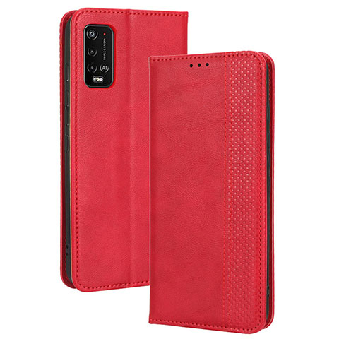 Custodia Portafoglio In Pelle Cover con Supporto BY4 per Wiko Power U10 Rosso