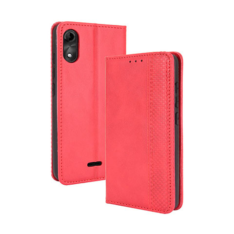 Custodia Portafoglio In Pelle Cover con Supporto BY4 per Wiko Y51 Rosso