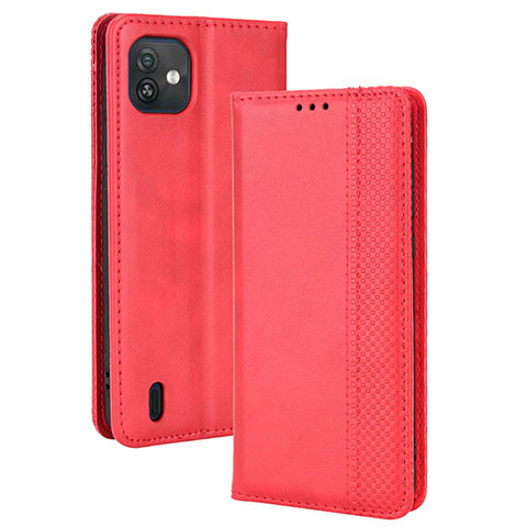 Custodia Portafoglio In Pelle Cover con Supporto BY4 per Wiko Y82 Rosso