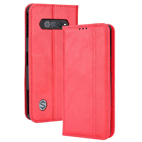 Custodia Portafoglio In Pelle Cover con Supporto BY4 per Xiaomi Black Shark 4S Pro 5G Rosso