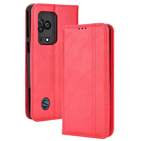 Custodia Portafoglio In Pelle Cover con Supporto BY4 per Xiaomi Black Shark 5 5G Rosso