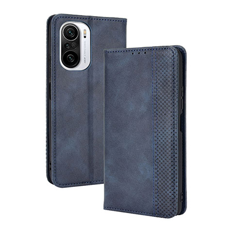 Custodia Portafoglio In Pelle Cover con Supporto BY4 per Xiaomi Mi 11i 5G Blu