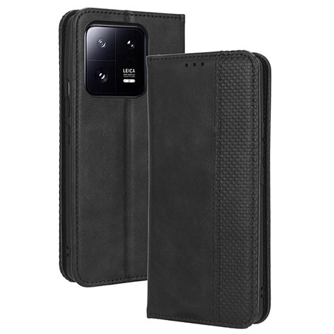 Custodia Portafoglio In Pelle Cover con Supporto BY4 per Xiaomi Mi 13 5G Nero