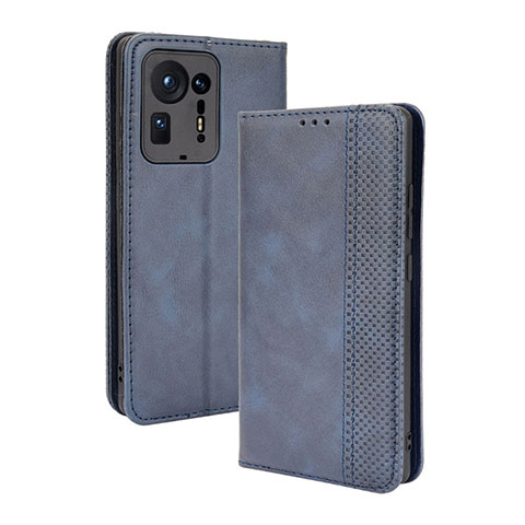 Custodia Portafoglio In Pelle Cover con Supporto BY4 per Xiaomi Mi Mix 4 5G Blu