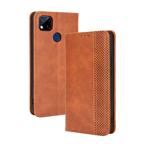 Custodia Portafoglio In Pelle Cover con Supporto BY4 per Xiaomi POCO C31 Marrone