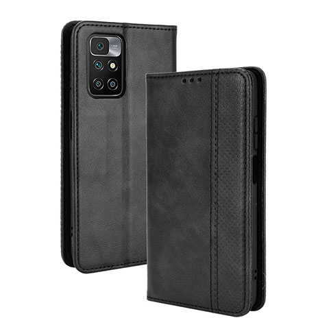 Custodia Portafoglio In Pelle Cover con Supporto BY4 per Xiaomi Redmi 10 (2022) Nero