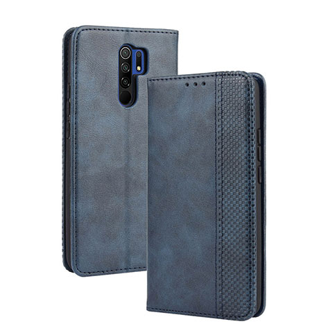 Custodia Portafoglio In Pelle Cover con Supporto BY4 per Xiaomi Redmi 9 Blu