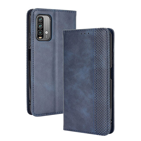 Custodia Portafoglio In Pelle Cover con Supporto BY4 per Xiaomi Redmi 9 Power Blu