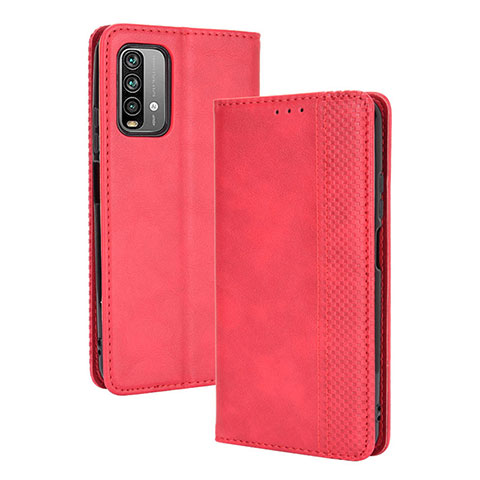 Custodia Portafoglio In Pelle Cover con Supporto BY4 per Xiaomi Redmi 9 Power Rosso