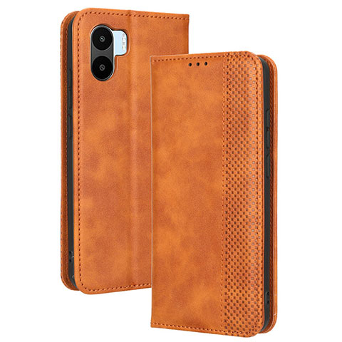 Custodia Portafoglio In Pelle Cover con Supporto BY4 per Xiaomi Redmi A1 Marrone