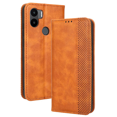 Custodia Portafoglio In Pelle Cover con Supporto BY4 per Xiaomi Redmi A1 Plus Marrone