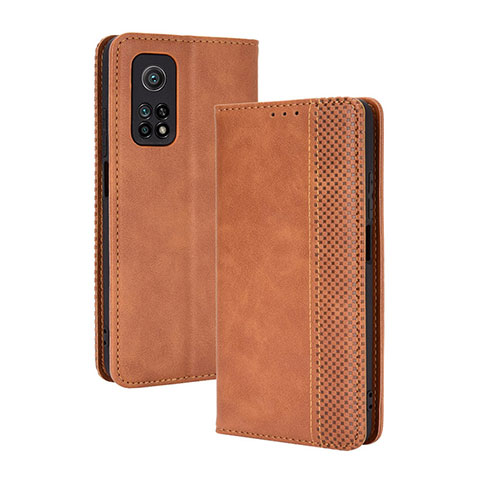 Custodia Portafoglio In Pelle Cover con Supporto BY4 per Xiaomi Redmi K30S 5G Marrone