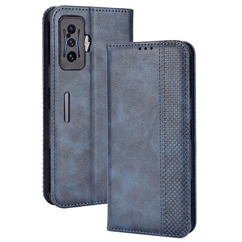 Custodia Portafoglio In Pelle Cover con Supporto BY4 per Xiaomi Redmi K50 Gaming 5G Blu