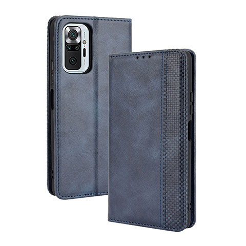 Custodia Portafoglio In Pelle Cover con Supporto BY4 per Xiaomi Redmi Note 10 Pro 4G Blu