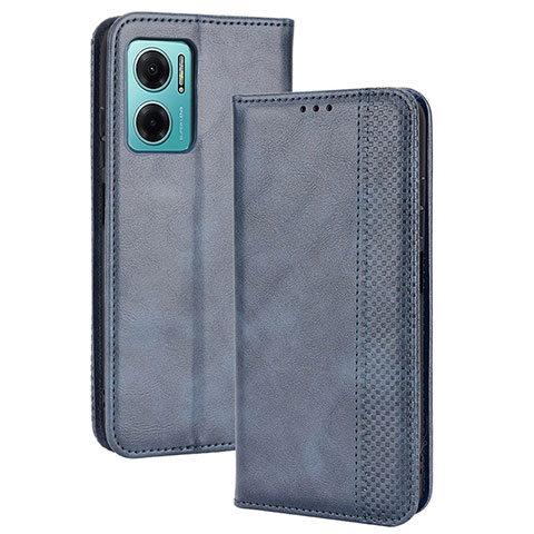 Custodia Portafoglio In Pelle Cover con Supporto BY4 per Xiaomi Redmi Note 11E 5G Blu