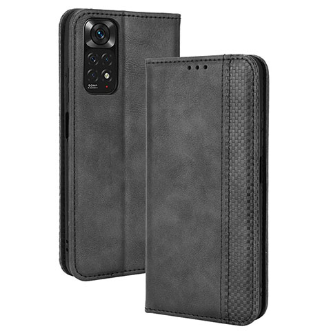 Custodia Portafoglio In Pelle Cover con Supporto BY4 per Xiaomi Redmi Note 11S 4G Nero