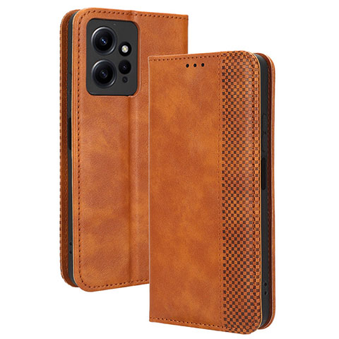 Custodia Portafoglio In Pelle Cover con Supporto BY4 per Xiaomi Redmi Note 12 4G Marrone