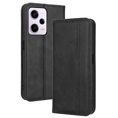 Custodia Portafoglio In Pelle Cover con Supporto BY4 per Xiaomi Redmi Note 12 Explorer Nero