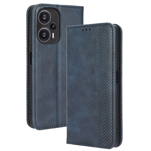 Custodia Portafoglio In Pelle Cover con Supporto BY4 per Xiaomi Redmi Note 12 Turbo 5G Blu