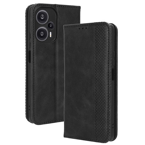 Custodia Portafoglio In Pelle Cover con Supporto BY4 per Xiaomi Redmi Note 12 Turbo 5G Nero