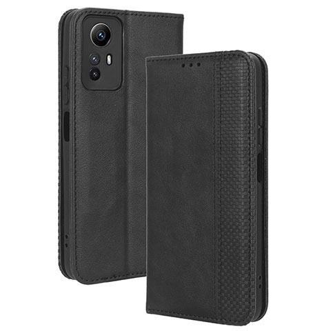 Custodia Portafoglio In Pelle Cover con Supporto BY4 per Xiaomi Redmi Note 12S Nero