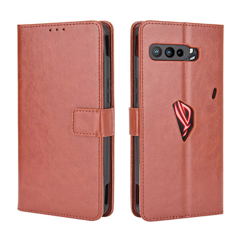 Custodia Portafoglio In Pelle Cover con Supporto BY5 per Asus ROG Phone 3 Marrone