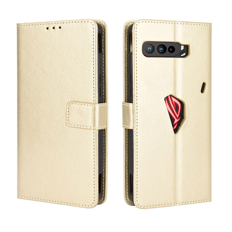 Custodia Portafoglio In Pelle Cover con Supporto BY5 per Asus ROG Phone 3 Oro