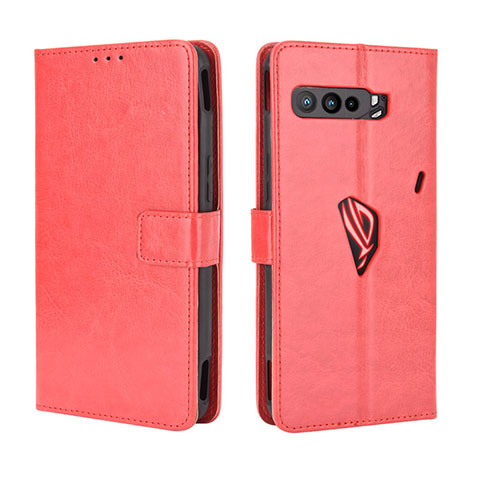 Custodia Portafoglio In Pelle Cover con Supporto BY5 per Asus ROG Phone 3 Rosso