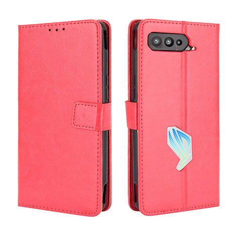 Custodia Portafoglio In Pelle Cover con Supporto BY5 per Asus ROG Phone 5 Pro Rosso