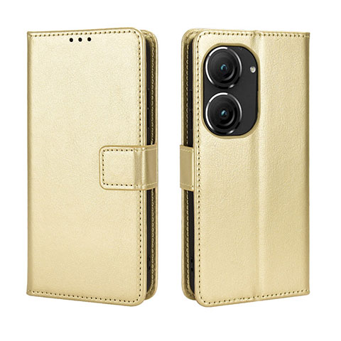 Custodia Portafoglio In Pelle Cover con Supporto BY5 per Asus ZenFone 10 Oro