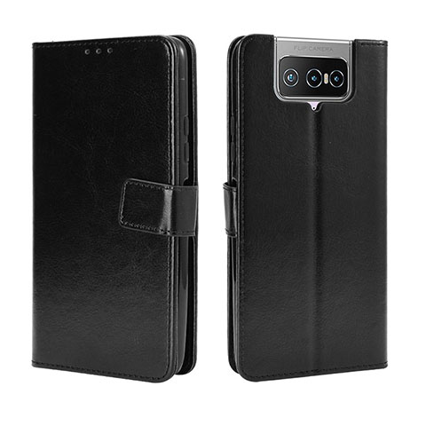 Custodia Portafoglio In Pelle Cover con Supporto BY5 per Asus ZenFone 8 Flip ZS672KS Nero