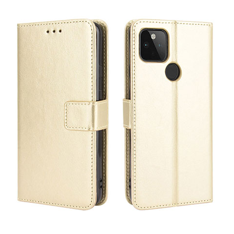 Custodia Portafoglio In Pelle Cover con Supporto BY5 per Google Pixel 5 XL 5G Oro