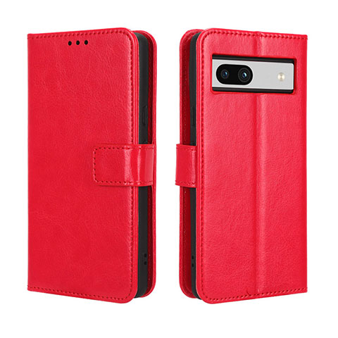 Custodia Portafoglio In Pelle Cover con Supporto BY5 per Google Pixel 7a 5G Rosso