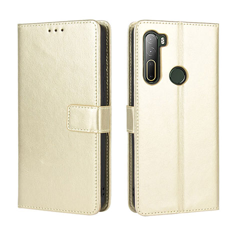 Custodia Portafoglio In Pelle Cover con Supporto BY5 per HTC U20 5G Oro