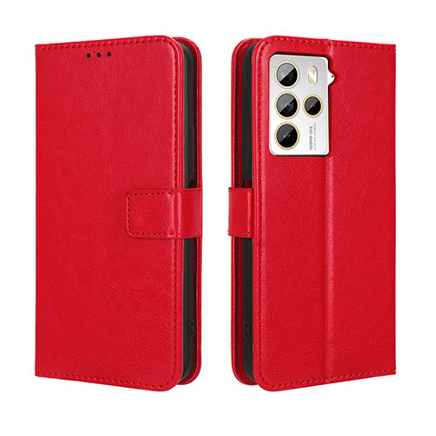 Custodia Portafoglio In Pelle Cover con Supporto BY5 per HTC U23 5G Rosso