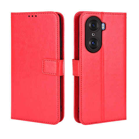 Custodia Portafoglio In Pelle Cover con Supporto BY5 per Huawei Honor 60 5G Rosso