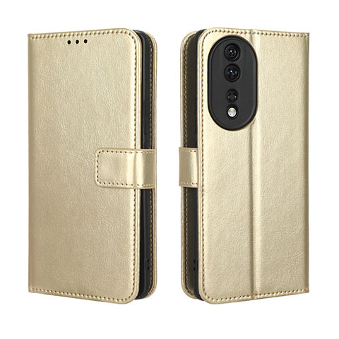 Custodia Portafoglio In Pelle Cover con Supporto BY5 per Huawei Honor 80 5G Oro