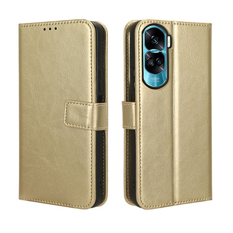 Custodia Portafoglio In Pelle Cover con Supporto BY5 per Huawei Honor 90 Lite 5G Oro