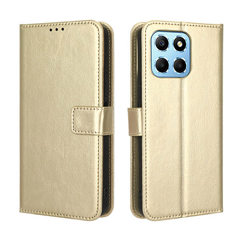 Custodia Portafoglio In Pelle Cover con Supporto BY5 per Huawei Honor X6 Oro