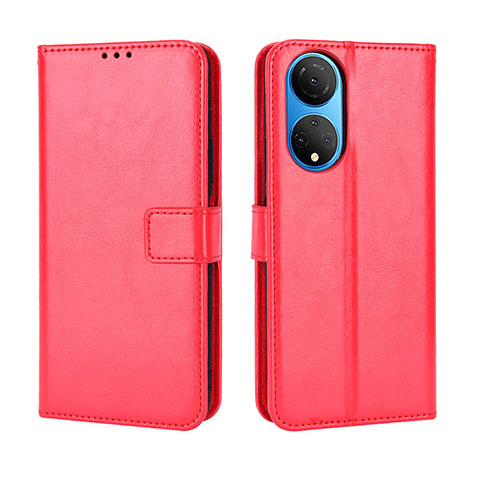 Custodia Portafoglio In Pelle Cover con Supporto BY5 per Huawei Honor X7 Rosso