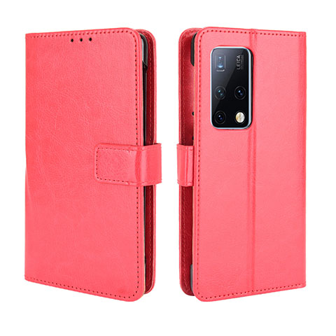 Custodia Portafoglio In Pelle Cover con Supporto BY5 per Huawei Mate X2 Rosso