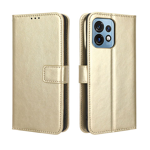 Custodia Portafoglio In Pelle Cover con Supporto BY5 per Motorola Moto Edge Plus (2023) 5G Oro