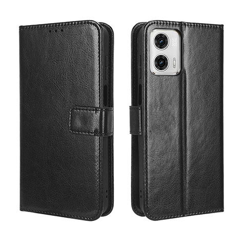 Custodia Portafoglio In Pelle Cover con Supporto BY5 per Motorola Moto G53 5G Nero