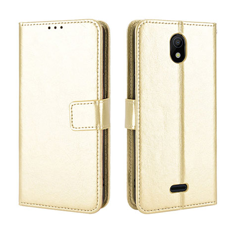 Custodia Portafoglio In Pelle Cover con Supporto BY5 per Nokia C100 Oro