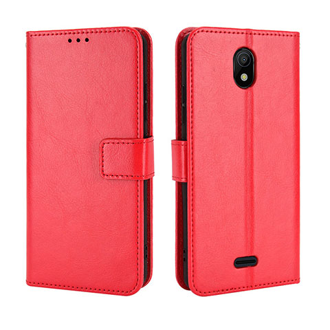 Custodia Portafoglio In Pelle Cover con Supporto BY5 per Nokia C100 Rosso