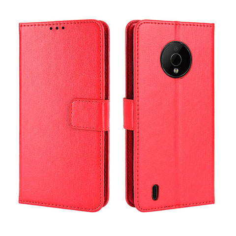 Custodia Portafoglio In Pelle Cover con Supporto BY5 per Nokia C200 Rosso