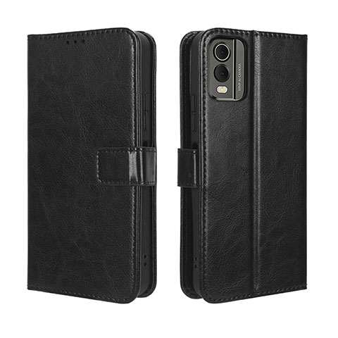 Custodia Portafoglio In Pelle Cover con Supporto BY5 per Nokia C210 Nero