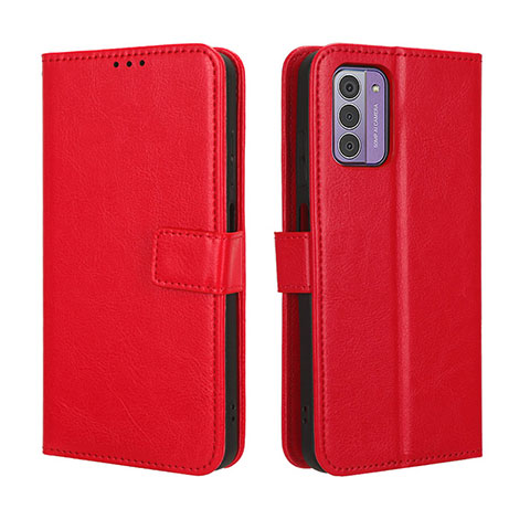 Custodia Portafoglio In Pelle Cover con Supporto BY5 per Nokia C300 Rosso