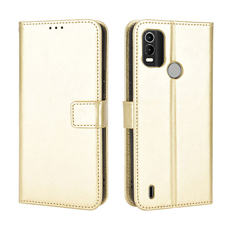 Custodia Portafoglio In Pelle Cover con Supporto BY5 per Nokia G11 Plus Oro